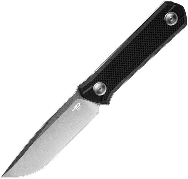 Bestech Knives Hedron Fixed Blade Black Knife 3.75" stonewash finish D2 tool steel blade Black G10 handle - Bestech Knives