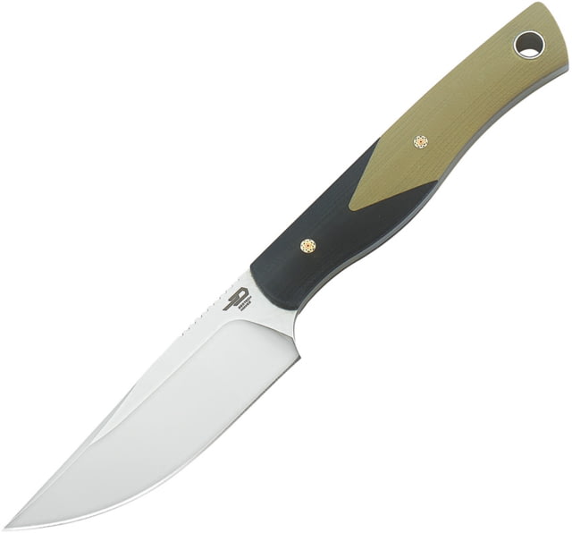 Bestech Knives HEIDI Fixed Blade Beige Knife 3.13" satin finish D2 tool steel blade Black and tan G10 handle - Bestech Knives