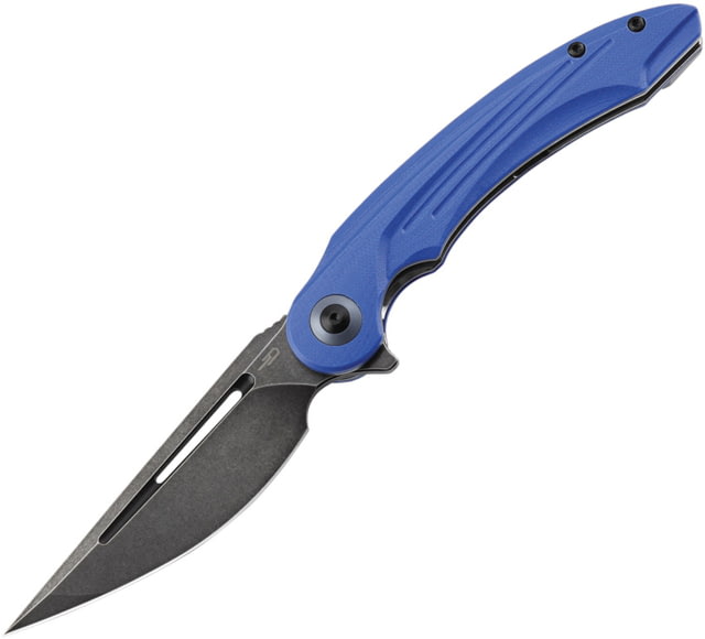 Bestech Knives Irida Linerlock Blue Folding Knife 3.88" black stonewash finish 154CM stainless blade Blue G10 handle - Bestech Knives
