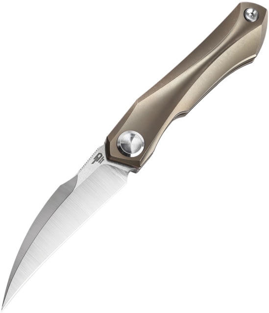 Bestech Knives Ivy Framelock Bronze Folding Knife 3" stonewash and satin finish S35VN stainless blad Bronze stonewash finish titanium handle - Bestech Knives