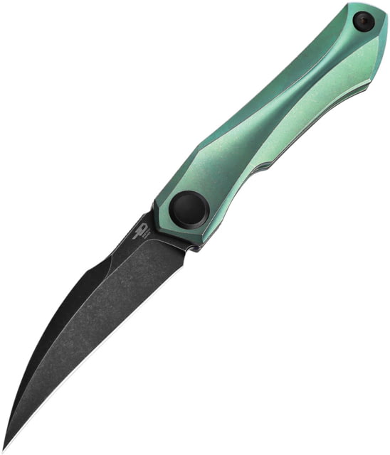 Bestech Knives Ivy Framelock Green BSW Folding Knife 3" black stonewash finish S35VN stainless blade Green stonewash finish titanium handle - Bestech Knives
