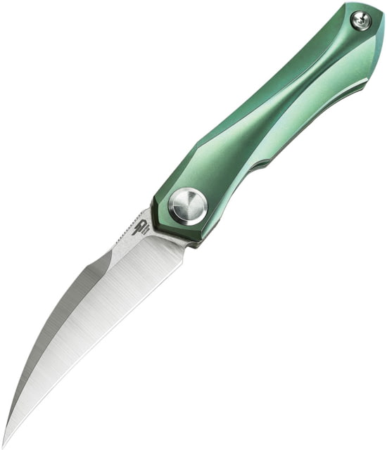 Bestech Knives Ivy Framelock Green Folding Knife 3" stonewash and satin finish S35VN stainless blad Green stonewash finish titanium handle - Bestech Knives