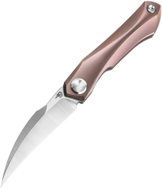 Bestech Knives Ivy Framelock Pink Folding Knife 3" stonewash and satin finish S35VN stainless blad Pink stonewash finish titanium handle - Bestech Knives