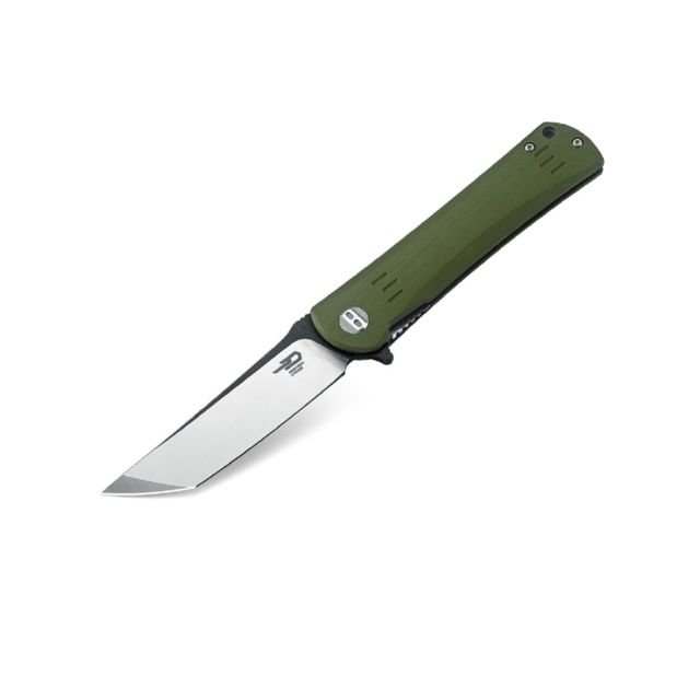 Bestech Knives Kendo BG06B 3.75 in Plain Edge Folding Blade Green G10 Handle - Bestech Knives