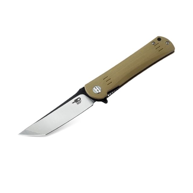 Bestech Knives Kendo BG06C 3.75 in Plain Edge Folding Blade Beige G10 Handle - Bestech Knives