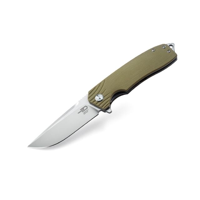 Bestech Knives Lion  in 3.5 in Plain Edge Folding Blade Beige G10 Handle - Bestech Knives