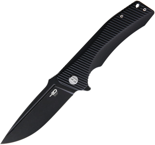 Bestech Knives Mako Linerlock Folding Knife 3.75" black stonewash finish K110 tool steel blade Black G10 handle - Bestech Knives