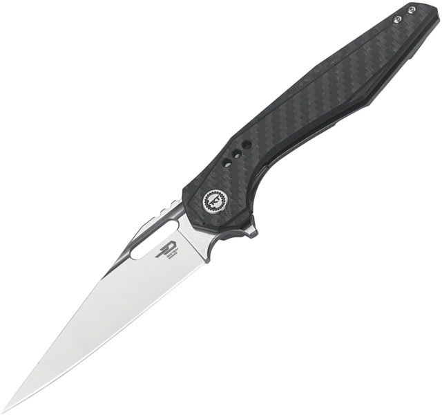 Bestech Knives Malware Framelock CF Folding Knife 3.88" CPM S35VN stainless blade Carbon fiber handle with stonewash finish titanium - Bestech Knives
