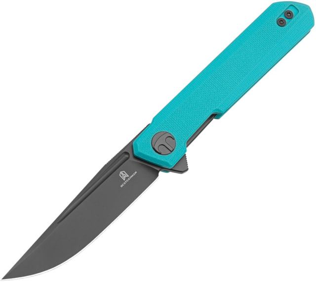 Bestech Knives Mini Dundee Folding Knife 4in Closed 3in Gray PVD Coated D2 Tool Steel Blade Teal G10 Handle