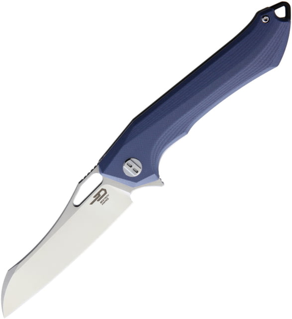 Bestech Knives Platypus Linerlock Folding Knife 3.5" stonewash and satin finish D2 tool steel blad Blue-Gray G10 handle - Bestech Knives