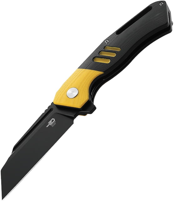 Bestech Knives Rockface Linerlock Yellow BTKG46B 3.75 in Folding Knife Black and yellow G10 - Bestech Knives