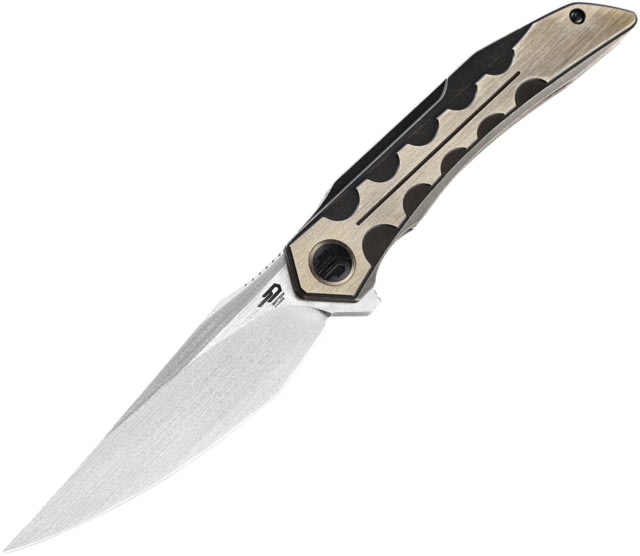 Bestech Knives Samari Framelock Bronze Folding Knife 3.88" satin finish Bohler M390 stainless blade Black and bronze titanium handle - Bestech Knives