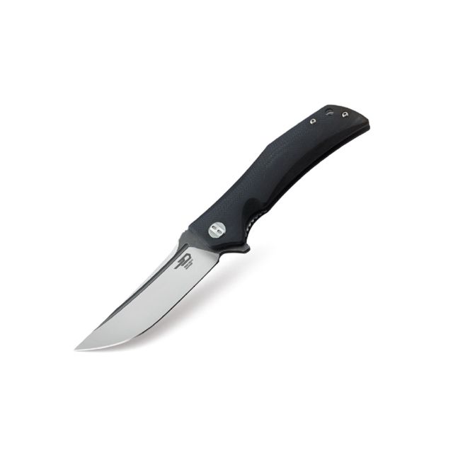 Bestech Knives Scimitar BG05A Scimitar Folder 3.75 in Plain Blad Black G10 Handle - Bestech Knives
