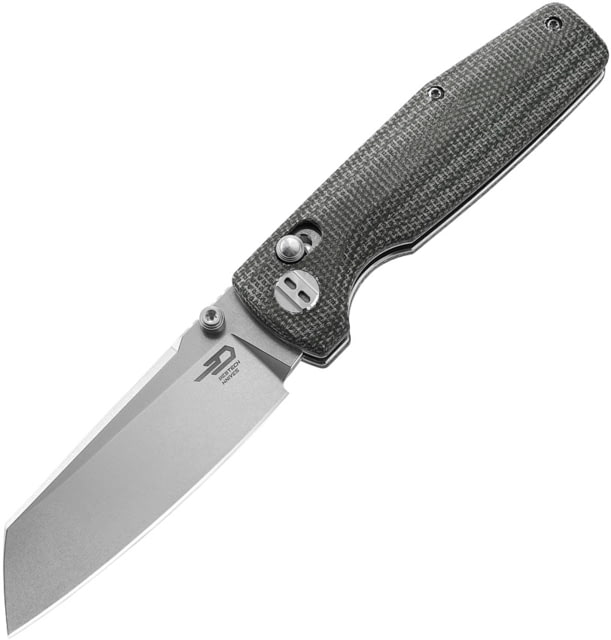 Bestech Knives Slasher Axis Lock 2.88 in Folding Knife Green canvas micarta