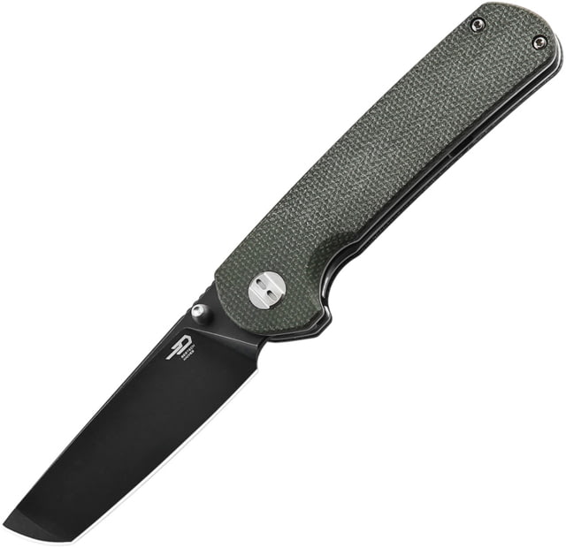 Bestech Knives Sledgehammer Linerlock Grn BTKG31B2 3.00 in Folding Knife Green canvas micarta - Bestech Knives
