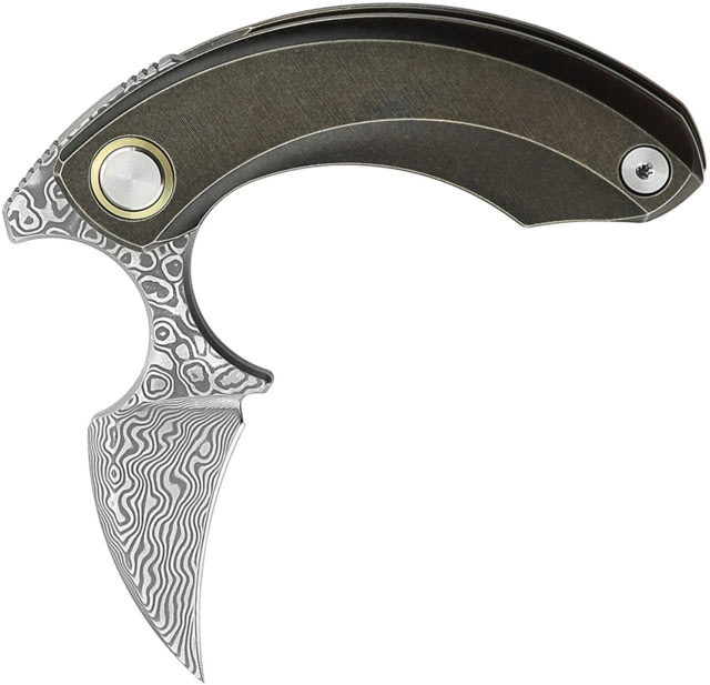 Bestech Knives Strelit Framelock Damascus/Brz 2.13 in Folding Knife - Bestech Knives