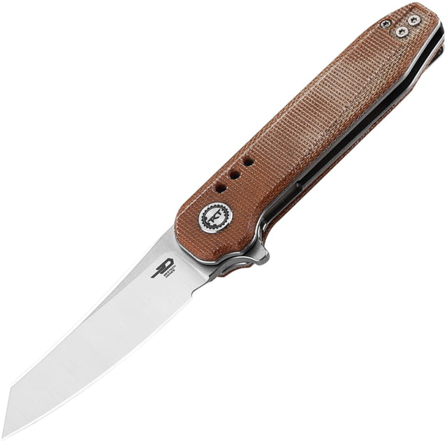 Bestech Knives Syntax Linerlock Natural 2.88 in Folding Knife Natural canvas micarta - Bestech Knives