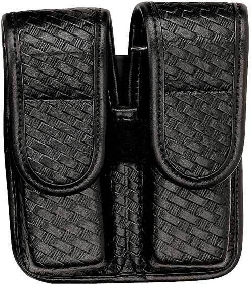 Bianchi 7902 Double Mag Pouch - Basket Black Brass 22197 - Bianchi