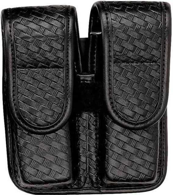 Bianchi 7902 Double Mag Pouch - Plain Black Chrome Snap - Colt Gov't - 22076 - Bianchi