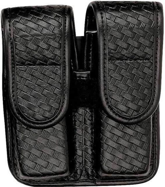 Bianchi 7902 Double Magazine Pouch - Plain Black Hidden Snap 22082 - Bianchi