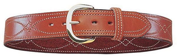 Bianchi B9 Fancy Stitched Belt - Plain Tan/Suede Brass Waist Size 46in 12301