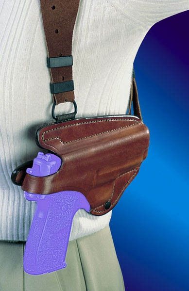 Bianchi X16 Agent Unlined Shoulder System Holder Beretta 92/Beretta 92F/Beretta 96F/Taurus PT100/Taurus PT101/Taurus PT92/Taurus PT99 Left Hand Plain - Bianchi