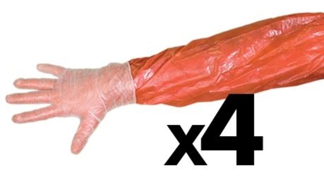 Muddy Field Dressing Glove Kit 4 Pac includes 4-Sanitary Towelettes Clear - Muddy