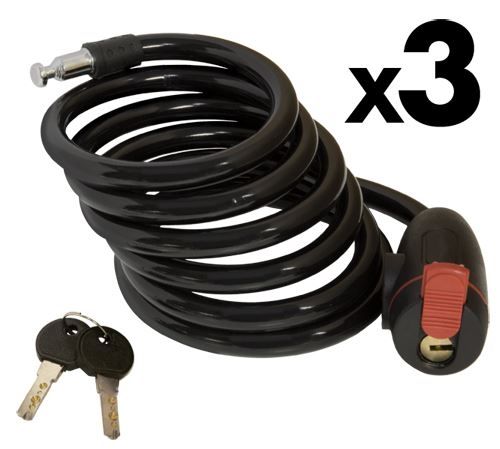 Muddy Treestand Lock - 3 Pack, includes 6-Keys, Black CR98-V3
