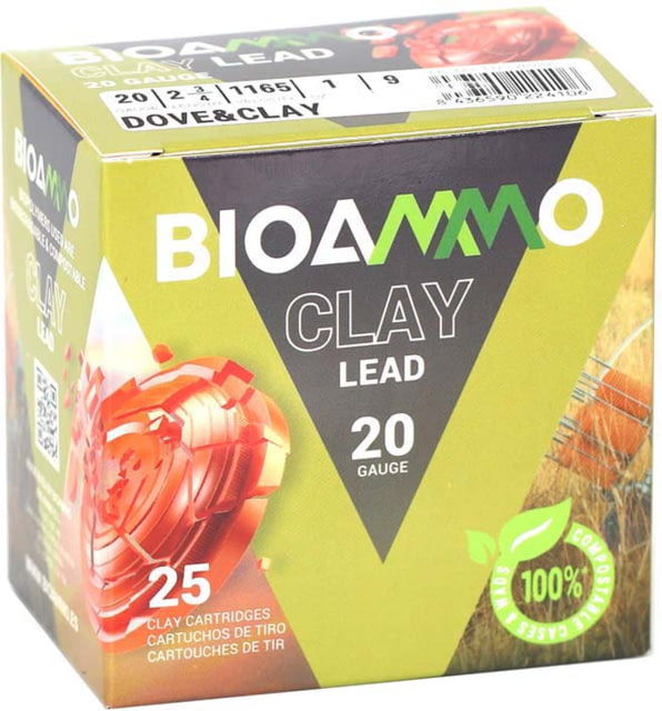 BioAmmo Dove & Clay 20 Gauge 1 Oz 2 3/4 In Centerfire Shotgun Ammo 25 Rounds Ammo Dove & Clay 20 Gauge 1 Oz 2 3/4 In Centerfire Shotgun 25 Rounds Ammo