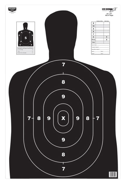 Birchwood Casey Eze-Scorer BC-27 Paper 23x35 Silhouette Targets Pack of 100 Black - Birchwood Casey