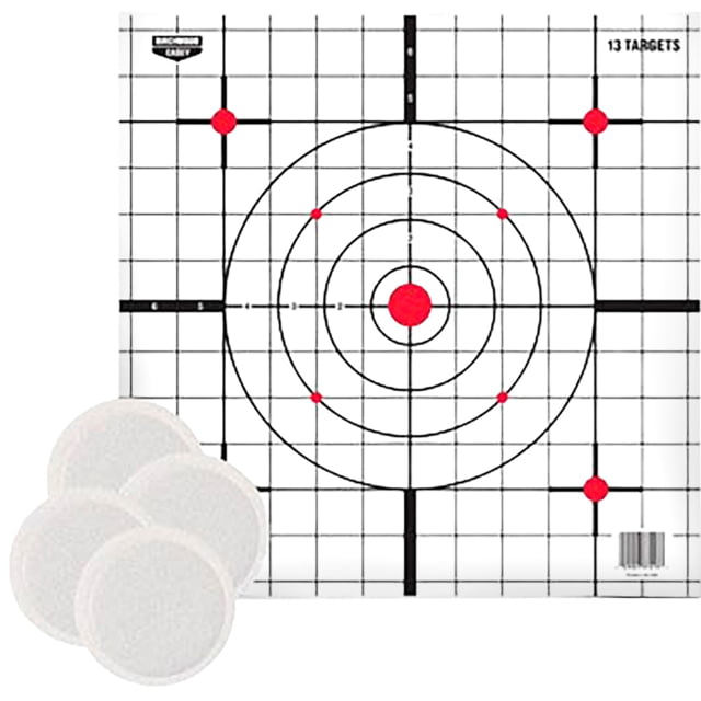 Birchwood Casey Eze-Scorer Thermal Sight-In Target 12x12in 4 Targets w/ 4 3in Thermal Signatures White/Red