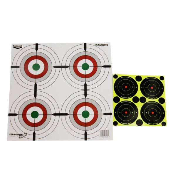 Birchwood Casey Eze-Scorer Multiple Bullseyes Paper Target Four Per Sheet 12 Inch 13 Sheets Per Package
