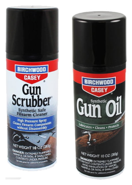Birchwood Casey Gun Scrubber & Synthetic Gun Oil-10oz Aerosol 2-Pack