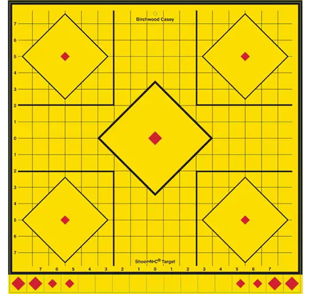 Birchwood Casey Long Range Sight-In Target Yellow 5 Pack