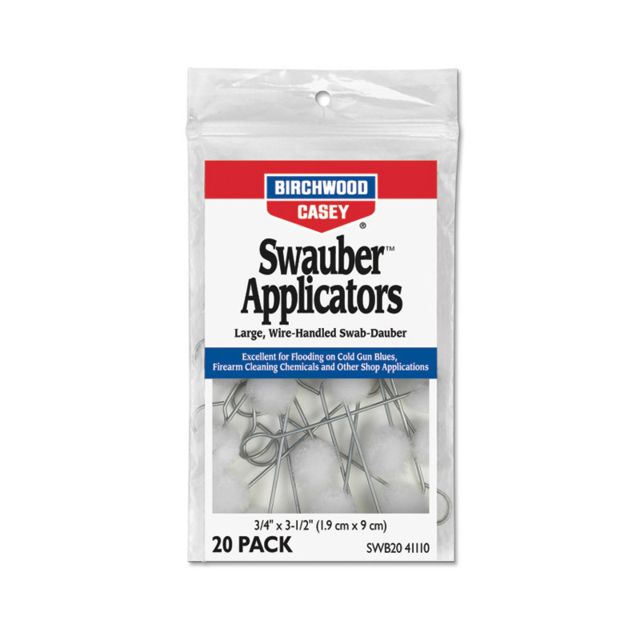 Birchwood Casey Swauber Applicators For Applying Gun Blue and Cleaner 20 Pk