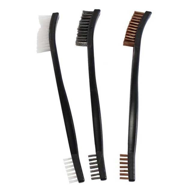 Birchwood Casey Utility Brushes 3-Pack Nylon/Bronze/Stainless Steel