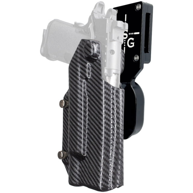 Black Scorpion Outdoor Gear Pro Heavy Duty Competition Kydex OWB Holster Springfield Armory Prodigy 5in w/ X300 Right Hand Black Shell Carbon Fiber - Black Scorpion Outdoor Gear