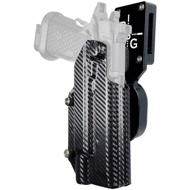 Black Scorpion Outdoor Gear Pro Heavy Duty Competition Kydex OWB Holster Staccato XC w/ X300 Right Hand Black Shell Carbon Fiber - Black Scorpion Outdoor Gear