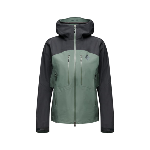 Black Diamond Black Diamond Mission Alpine Shell - Women's Black-Laurel Green Large - $749.00 at Optics Planet