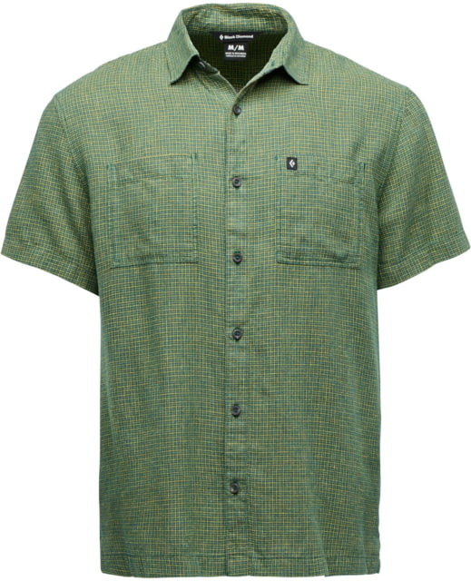 Black Diamond Scenic Route Short Sleeve Shirt - Men's Deep Woods-Sulpher Green Medium