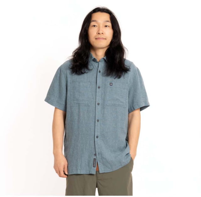 Black Diamond Scenic Route Short Sleeve Shirt - Men's Midnight Blue-Glacier Extra Large