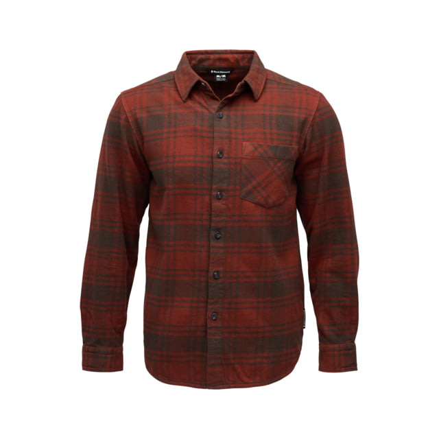 Black Diamond Black Diamond Project Flannel - Men's Basalt/Iron Red Plaid Extra Large - $99.00 at Optics Planet