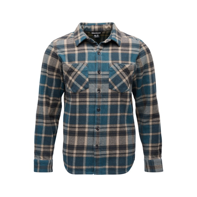 Black Diamond Black Diamond Project Heavy Flannel - Men's Midnight Blue/Charcoal Plaid Small - $119.00 at Optics Planet