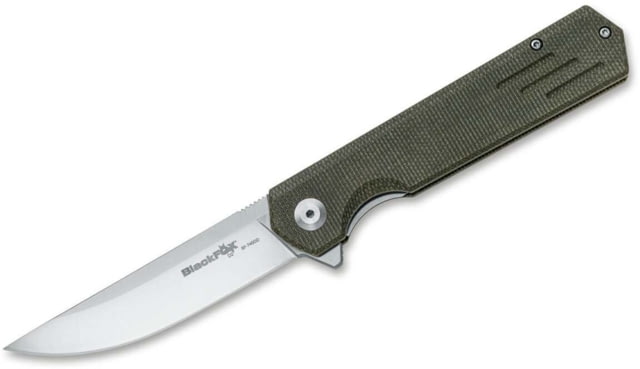 Black Fox Revolver Folding Knife 3.54in D2 Micarta Green Handle - Black Fox