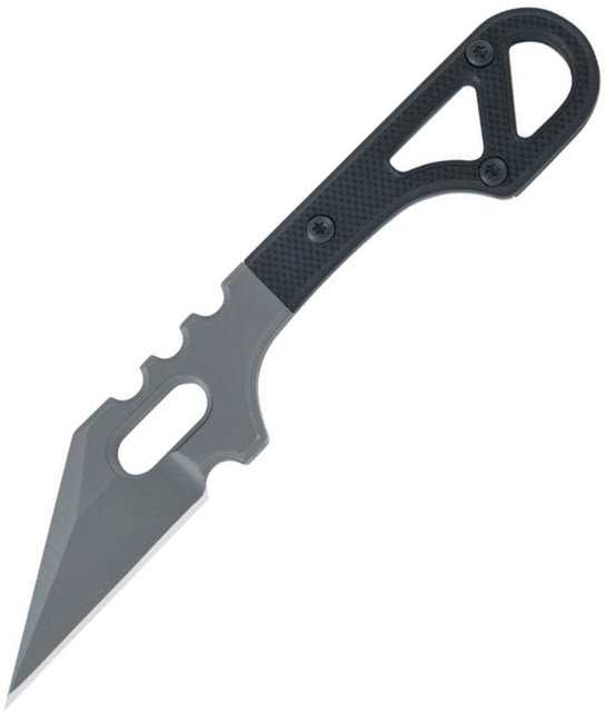 Black Fox Spike Fixed Blade Knife 1.63" gray finish 440C stainless Wharncliffe blade Black G10 handle - Black Fox