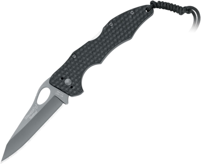 Black Fox Tactical Lockback Folding Knife 3.25" gray titanium coated 440 stainless blade Black G10 handle - Black Fox