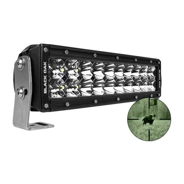 Black Oak LED Pro Series Double Row Combo Infrared LED Light Bar 10in 940nm Infrared Wavelength Black - Black Oak Led