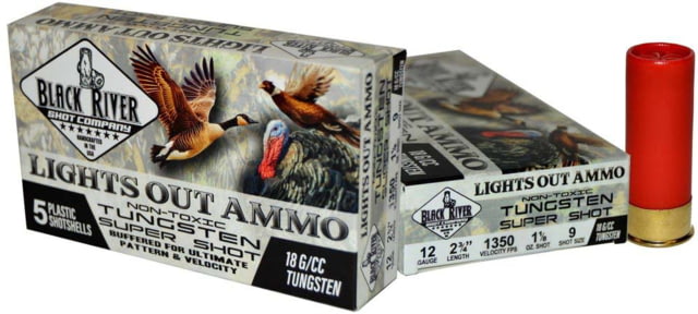 ck River Shot Company 12 Gauge Premium Tungsten TSS 2 3/4in #9 5 Round Box 1 1/8oz Ammo