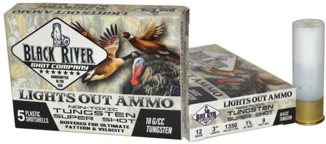 ck River Shot Company 12 Gauge Premium Tungsten TSS 3in #9 5 Round Box 1 3/8oz Ammo
