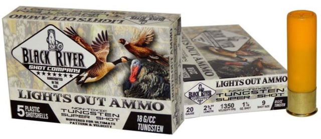 ck River Shot Company 20 Gauge Premium Tungsten TSS 2 3/4in #9 5 Round Box 1 1/4oz Ammo